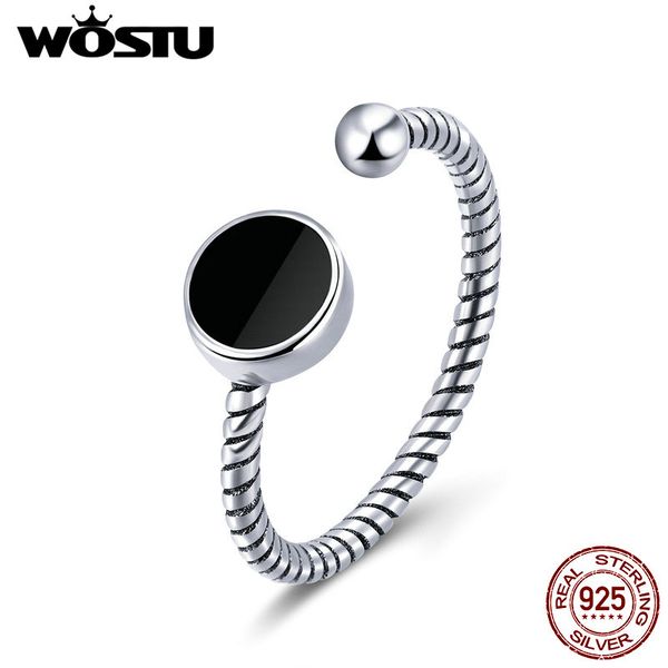 wostu 100% 925 sterling silver cool black round open rings for women man adjustable ring christmas fine jewelry brincos csr157, Golden;silver
wostu 100% 925 sterling silver cool black round open rings for women man adjustable ring christmas fine jewelry brincos csr157, Golden;silver