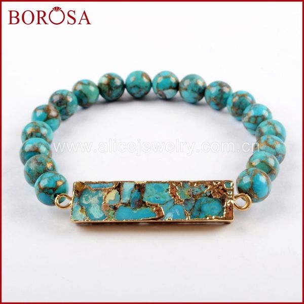 beaded, strands borosa gold rectangle copper turquoises bracelets with 8mm beads handmade bracelet for women gems bangles g1651, Black
beaded, strands borosa gold rectangle copper turquoises bracelets with 8mm beads handmade bracelet for women gems bangles g1651, Black