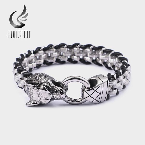 charm bracelets fongten vintage animal wolf stainless steel viking wide link chain bracelet men fashion jewelry, Golden;silver
charm bracelets fongten vintage animal wolf stainless steel viking wide link chain bracelet men fashion jewelry, Golden;silver