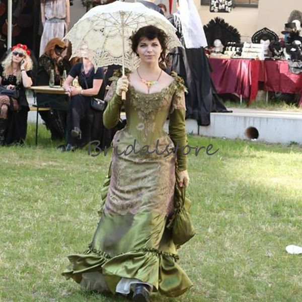 costumes masquerade prom dresses 2021 green long sleeve taffeta ruffles halloween gothic evening dress medieval vampires corset party gowns, Black
costumes masquerade prom dresses 2021 green long sleeve taffeta ruffles halloween gothic evening dress medieval vampires corset party gowns, Black
