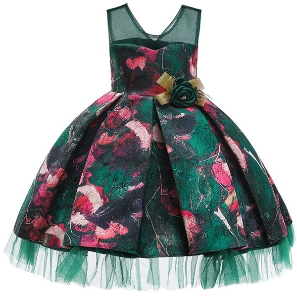 european and american girls kids fluffy mesh flower girl sleeveless print high-end princess dress 0926, Red;yellow
european and american girls kids fluffy mesh flower girl sleeveless print high-end princess dress 0926, Red;yellow