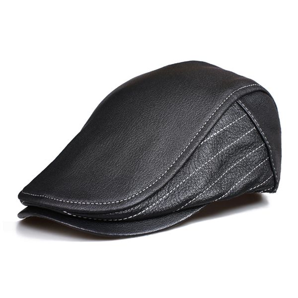 berets english style winter real leather elderly men cap thick warm beret hat classic design vintage visor snapback, Blue;gray
berets english style winter real leather elderly men cap thick warm beret hat classic design vintage visor snapback, Blue;gray