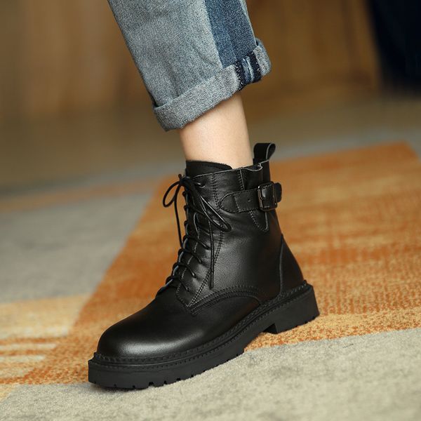 boots winter genuine leather ankle women short high heels riding female warm shoes cowhide, Black
boots winter genuine leather ankle women short high heels riding female warm shoes cowhide, Black