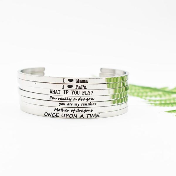 1pc mantra bangle engraved "i love mama papa""i am really a dragon"encouragement bangle stainless steel, Black
1pc mantra bangle engraved "i love mama papa""i am really a dragon"encouragement bangle stainless steel, Black