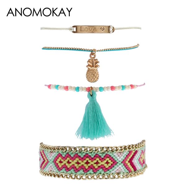 fashion colorful handmade braided rope wrap bracelet tassel pineapple love bead wrap bracelets & bangles women bracelet set gift, Golden;silver
fashion colorful handmade braided rope wrap bracelet tassel pineapple love bead wrap bracelets & bangles women bracelet set gift, Golden;silver