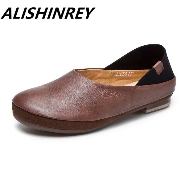 alishinrey retro literary style women flat shoes woman spring summer genuine leather casual loafers soft sole ladies shoes, Black
alishinrey retro literary style women flat shoes woman spring summer genuine leather casual loafers soft sole ladies shoes, Black