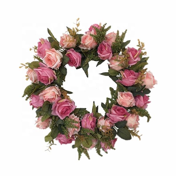indoor 17 inch two color artificial silk rose flower twig base wreath for wedding flower wreath door decoration
indoor 17 inch two color artificial silk rose flower twig base wreath for wedding flower wreath door decoration