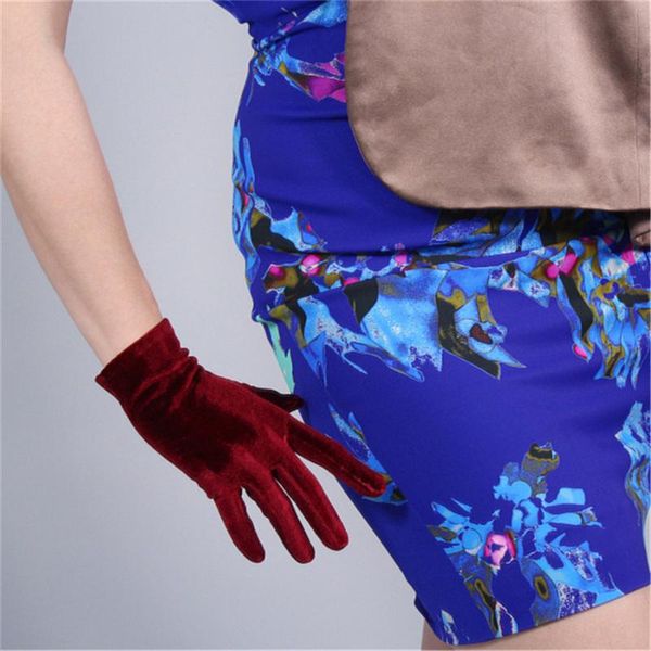 women' velvet gloves 22cm short wine red crimson super long female high elastic velvet gold touch screen sjh22, Blue;gray
women' velvet gloves 22cm short wine red crimson super long female high elastic velvet gold touch screen sjh22, Blue;gray