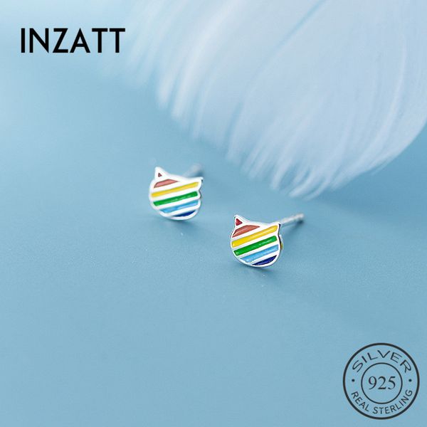 stud inzareal 925 sterling silver rainbow cat earrings for fashion woman cute fine jewelry minimalist accessories gift, Golden;silver
stud inzareal 925 sterling silver rainbow cat earrings for fashion woman cute fine jewelry minimalist accessories gift, Golden;silver