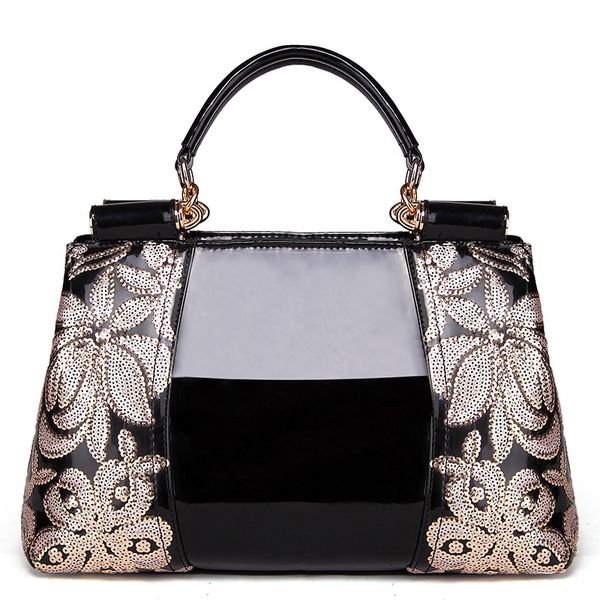fashion handle messenger bag ladies black tote real patent leather women shoulder bags flower embroidery clutches bolsos sac
fashion handle messenger bag ladies black tote real patent leather women shoulder bags flower embroidery clutches bolsos sac