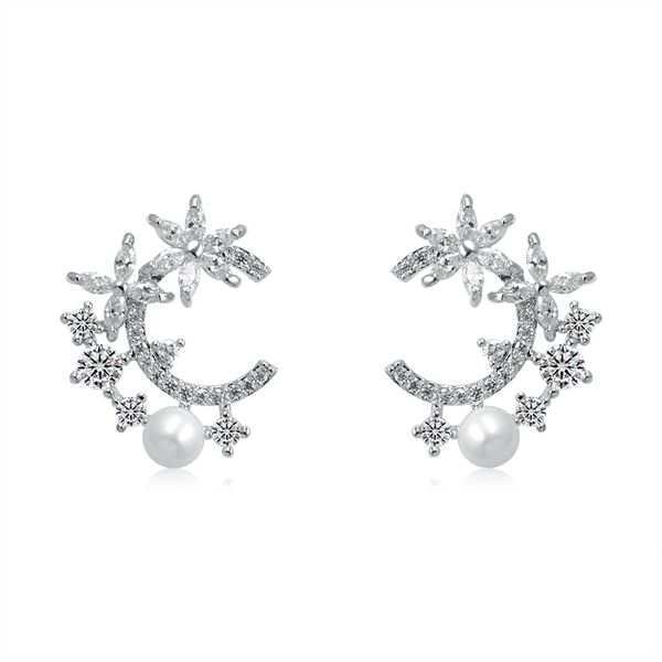 weimanjingdian new arrival cubic zirconia cz crystal moon flower stud earring for women in gold / silver color plated, Golden;silver
weimanjingdian new arrival cubic zirconia cz crystal moon flower stud earring for women in gold / silver color plated, Golden;silver
