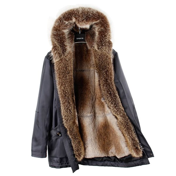2020 detachable rex fur liner to overcome in the long section hooded nie overcoat jacket raccoon fur collar jacket male, Black
2020 detachable rex fur liner to overcome in the long section hooded nie overcoat jacket raccoon fur collar jacket male, Black