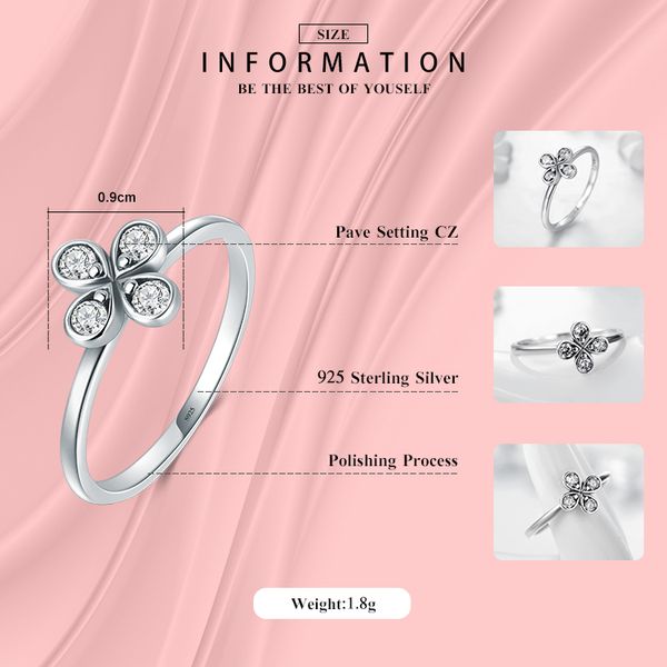 modian lucky flower clover trendy ring 100% 925 sterling silver charm clear cz stackable finger rings for women party jewelry, Golden;silver
modian lucky flower clover trendy ring 100% 925 sterling silver charm clear cz stackable finger rings for women party jewelry, Golden;silver