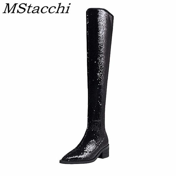 mstacchi sequin cloth fashion pointed women over-the-knee boots cool girl side zipper platform ladies shoes chaussure femme, Black
mstacchi sequin cloth fashion pointed women over-the-knee boots cool girl side zipper platform ladies shoes chaussure femme, Black