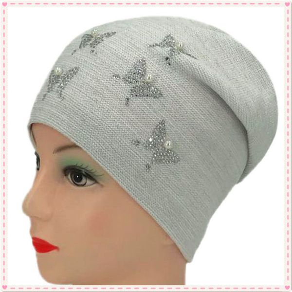 beanie/skull caps winter women's golden thread knitted hat, butterfly pearl female beanie baotou, warm hat, Blue;gray
beanie/skull caps winter women's golden thread knitted hat, butterfly pearl female beanie baotou, warm hat, Blue;gray