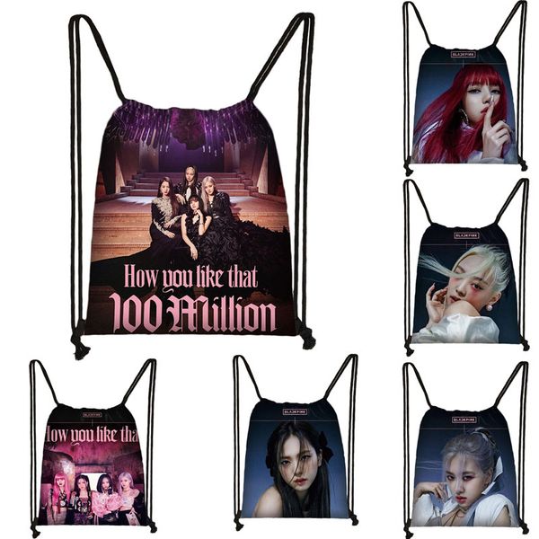 blackpink how you like that drawstring bag women fashion storage bags lisa pattern backpack girls party shopping bag
blackpink how you like that drawstring bag women fashion storage bags lisa pattern backpack girls party shopping bag