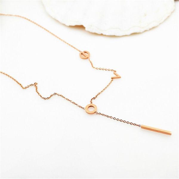 simple couple ncaklace for women fashion love letter necklaces pendant stainless steel necklace jewelry on the neck wholesale, Silver
simple couple ncaklace for women fashion love letter necklaces pendant stainless steel necklace jewelry on the neck wholesale, Silver