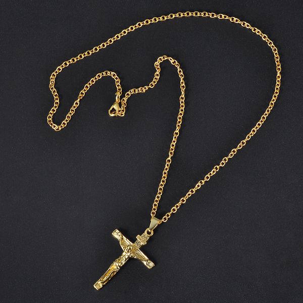 pendant necklaces christian men's necklace stainless steel crucifix fashion long chain jewelry wholesale, Silver
pendant necklaces christian men's necklace stainless steel crucifix fashion long chain jewelry wholesale, Silver