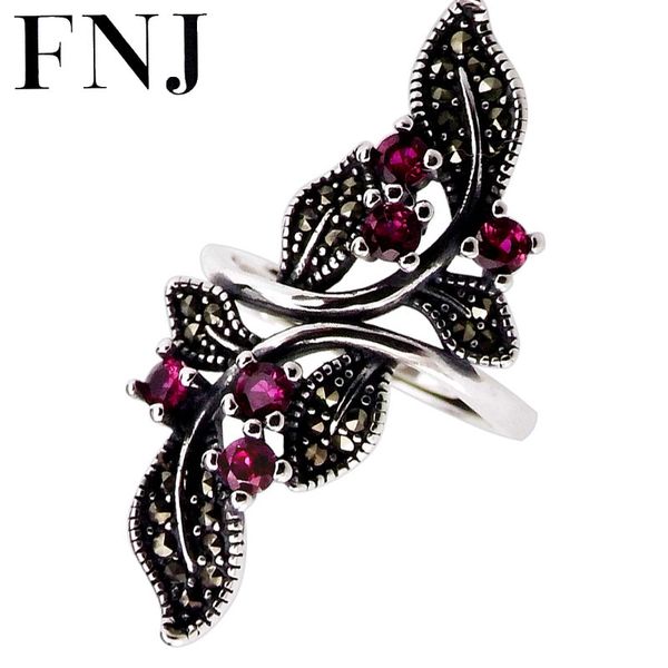 cluster rings fnj flower ring 925 silver marcasite red zircon original s925 sterling for women jewelry adjustable size, Golden;silver 
cluster rings fnj flower ring 925 silver marcasite red zircon original s925 sterling for women jewelry adjustable size, Golden;silver