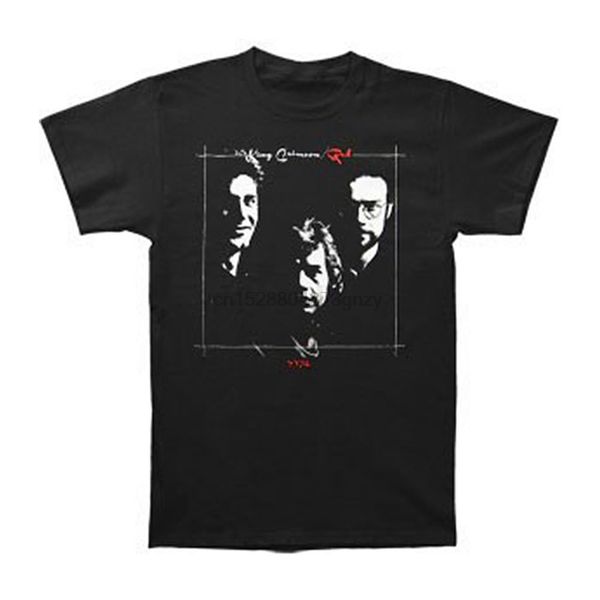 king crimson mens red t-shirt black hipster tee shirt homme