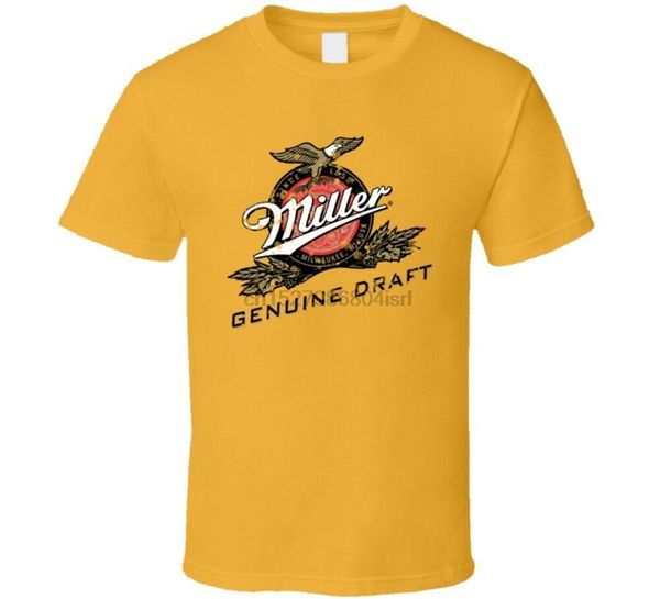 miller genuine draft mgd american beer logo label drinking t shirt