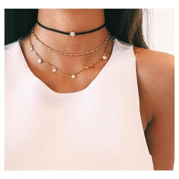 european and american fashion star round slice multi-layer necklace suit wish quick sale amazon source a0023, Silver
european and american fashion star round slice multi-layer necklace suit wish quick sale amazon source a0023, Silver