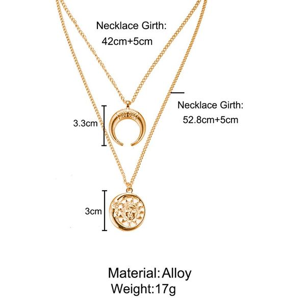 new bohemia moon star vintage multilayer crystal pendant necklace fashion gold color chain boho simple choker necklaces jewelry
new bohemia moon star vintage multilayer crystal pendant necklace fashion gold color chain boho simple choker necklaces jewelry