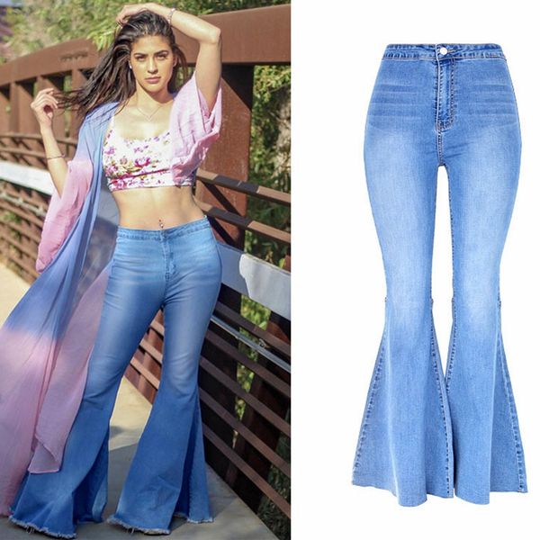 high waist flare jeans streetwear women vintage plus size denim push up flared pants women stretch jeans, Blue
high waist flare jeans streetwear women vintage plus size denim push up flared pants women stretch jeans, Blue