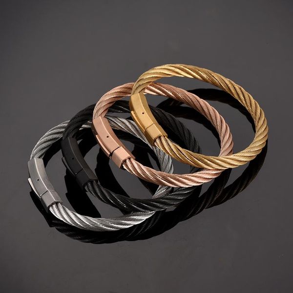 ijb0529 punk men fashion jewelry stainless steel magnetic clasp charm bangles cable wire twisted bracelets, Black
ijb0529 punk men fashion jewelry stainless steel magnetic clasp charm bangles cable wire twisted bracelets, Black