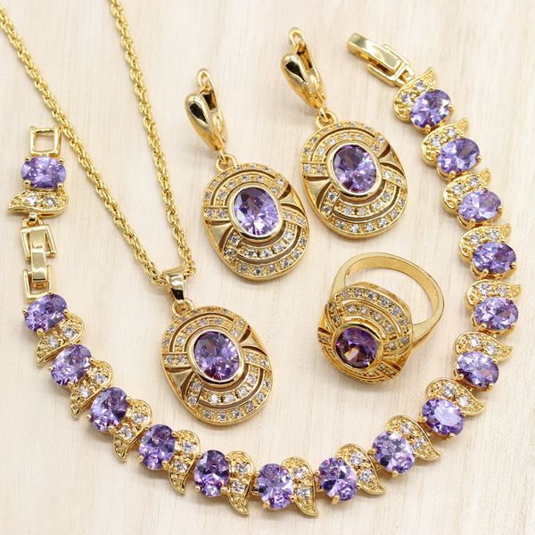 gold color women 4pcs jewelry sets purple cubic zirconia earrings pendant necklace wedding ring jewelry, Silver
gold color women 4pcs jewelry sets purple cubic zirconia earrings pendant necklace wedding ring jewelry, Silver