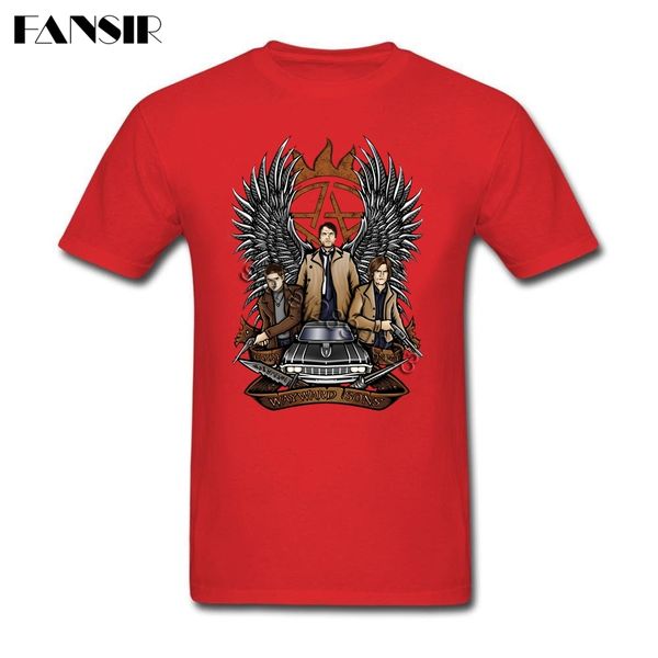 basic style t-shirt men male tv series supernatural men t shirts white short sleeve custom tee
