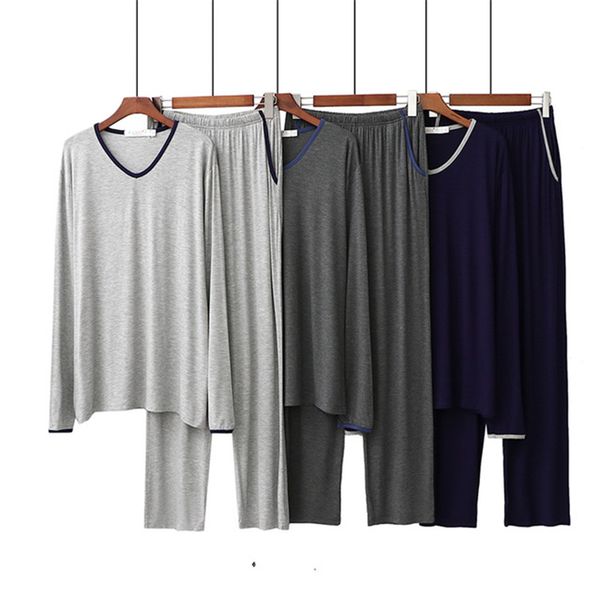 men's sleepwear pajamas 2021 modal male spring and autumn long-sleeved trousers korean v-neck loose can be worn outside casual home ser, Black;brown
men's sleepwear pajamas 2021 modal male spring and autumn long-sleeved trousers korean v-neck loose can be worn outside casual home ser, Black;brown