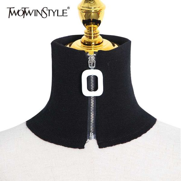 twotwinstyle knitting scarf zipper warm fashion black 100% wool scarves female autumn spring 2020 fashion new, Blue;gray
twotwinstyle knitting scarf zipper warm fashion black 100% wool scarves female autumn spring 2020 fashion new, Blue;gray