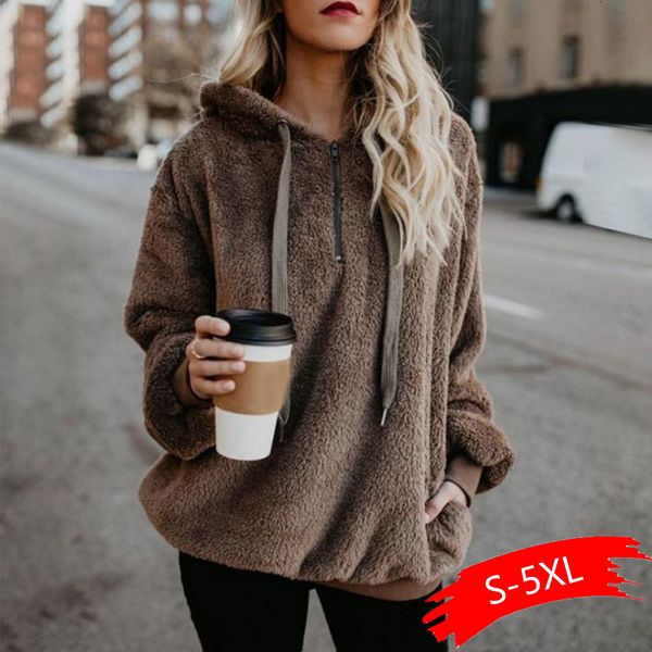 women fleece hoodies 2020 long sleeve hooded pullover sweatshirt autumn winter warm zipper pocket fur coat plus size 5xl, Black
women fleece hoodies 2020 long sleeve hooded pullover sweatshirt autumn winter warm zipper pocket fur coat plus size 5xl, Black