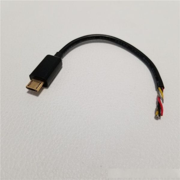 

10pcs/lot micro usb male single head to 4 coppter core diy cable data extension power wire for android phone 25cm