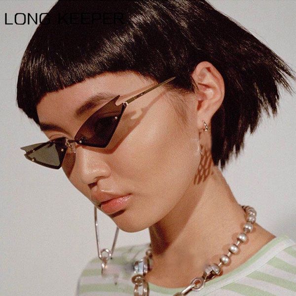 2020 new cat eye sunglasses women brand designer rimless small frame sun glasses female narrow triangle glasses oculos feminino, White;black
2020 new cat eye sunglasses women brand designer rimless small frame sun glasses female narrow triangle glasses oculos feminino, White;black
