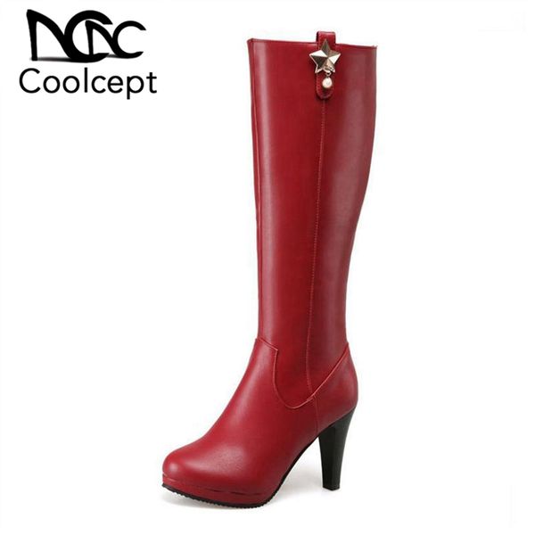 boots coolcept size 32-45 women high heels beads platform knee fashion warm long office lady winter, Black
boots coolcept size 32-45 women high heels beads platform knee fashion warm long office lady winter, Black