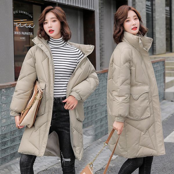 winter women 2020 casual thicken women's korean version loose medium length down bread coat thickened warm coat, Black
winter women 2020 casual thicken women's korean version loose medium length down bread coat thickened warm coat, Black
