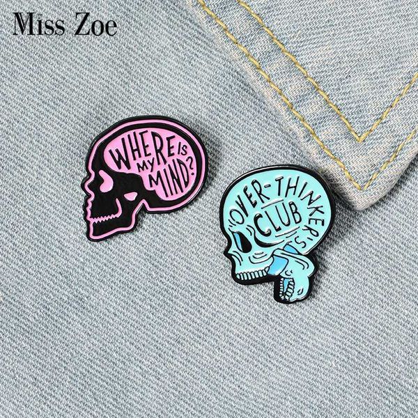 where is my mind enamel pins custom overthink skull brooches lapel pin shirt bag skeleton badge humor jewelry gift for friends, Gray
where is my mind enamel pins custom overthink skull brooches lapel pin shirt bag skeleton badge humor jewelry gift for friends, Gray
