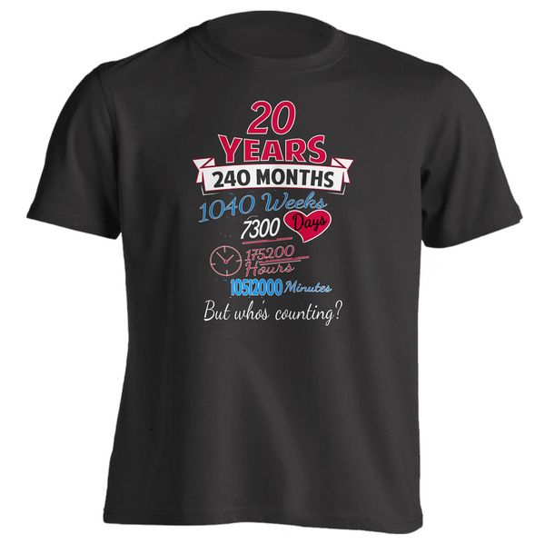 2019 горячие продажи моды 20-я годовщина подарков пары рубашка 20 лет, но whos counting t-shirt
2019 горячие продажи моды 20-я годовщина подарков пары рубашка 20 лет, но whos counting t-shirt