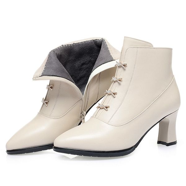 boots 100% full genuine leather autumn women shoes high heels pointed classic fashion warm winter snow, Black
boots 100% full genuine leather autumn women shoes high heels pointed classic fashion warm winter snow, Black