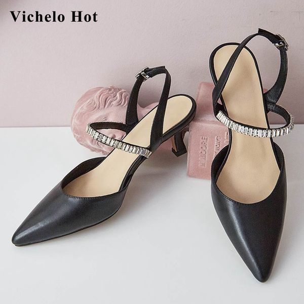 vichelo genuine leather pointed toe med heel rhinestone beauty lady high street fashion summer handmade sandals women l10, Black
vichelo genuine leather pointed toe med heel rhinestone beauty lady high street fashion summer handmade sandals women l10, Black
