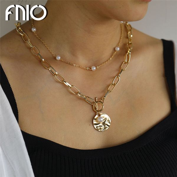fnio gothic baroque pearl coin pendant choker necklaces for women gold color long chain necklace punk chain choker boho jewelry, Silver
fnio gothic baroque pearl coin pendant choker necklaces for women gold color long chain necklace punk chain choker boho jewelry, Silver