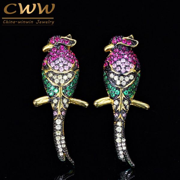 cwwzircons special yellow gold color milti colored cz zirconia stones cute lucky parrot bird long stud earring for ladies cz329, Golden;silver
cwwzircons special yellow gold color milti colored cz zirconia stones cute lucky parrot bird long stud earring for ladies cz329, Golden;silver