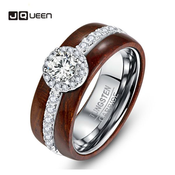 wedding rings exquisite tungsten carbide steel ring with zircon real polished koa wood for women jewelry, Slivery;golden
wedding rings exquisite tungsten carbide steel ring with zircon real polished koa wood for women jewelry, Slivery;golden