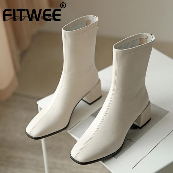 fitwee woman high heel boots real leather thick heel winter shoes woman fashion elegant ankle boots size 34-39, Black
fitwee woman high heel boots real leather thick heel winter shoes woman fashion elegant ankle boots size 34-39, Black