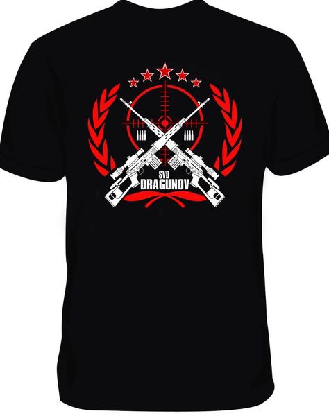 new svd dragunov russian sniper rifle fashion 2020 summer new brand 100% cotton printing cotton t-shirts