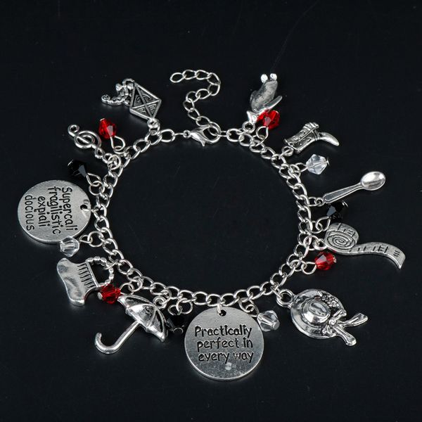 link, chain dongsheng fashion mary poppins inspired bracelet practically perfect in every way hat umbrella shoes charm bracelets for women-2, Black
link, chain dongsheng fashion mary poppins inspired bracelet practically perfect in every way hat umbrella shoes charm bracelets for women-2, Black