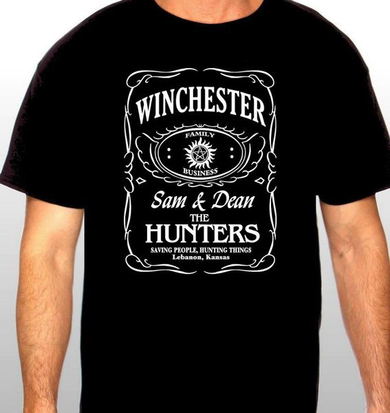 2019 brand t shirt homme tees 100% cotton brand new t-shirts supernatural "whiskey label" o neck
