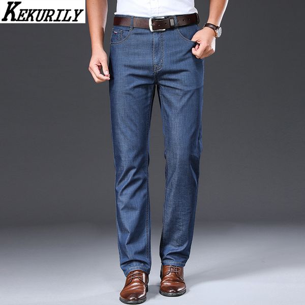 business casual straight jeans mens spring summer plus size pants lightweight stretch jeans for men thin denim long trousers, Blue
business casual straight jeans mens spring summer plus size pants lightweight stretch jeans for men thin denim long trousers, Blue